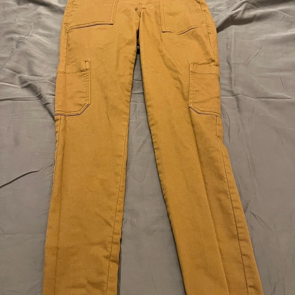 No Boundaries Women Brown Cargo Pants Utility Slim Straight Leg Size Small 4-6